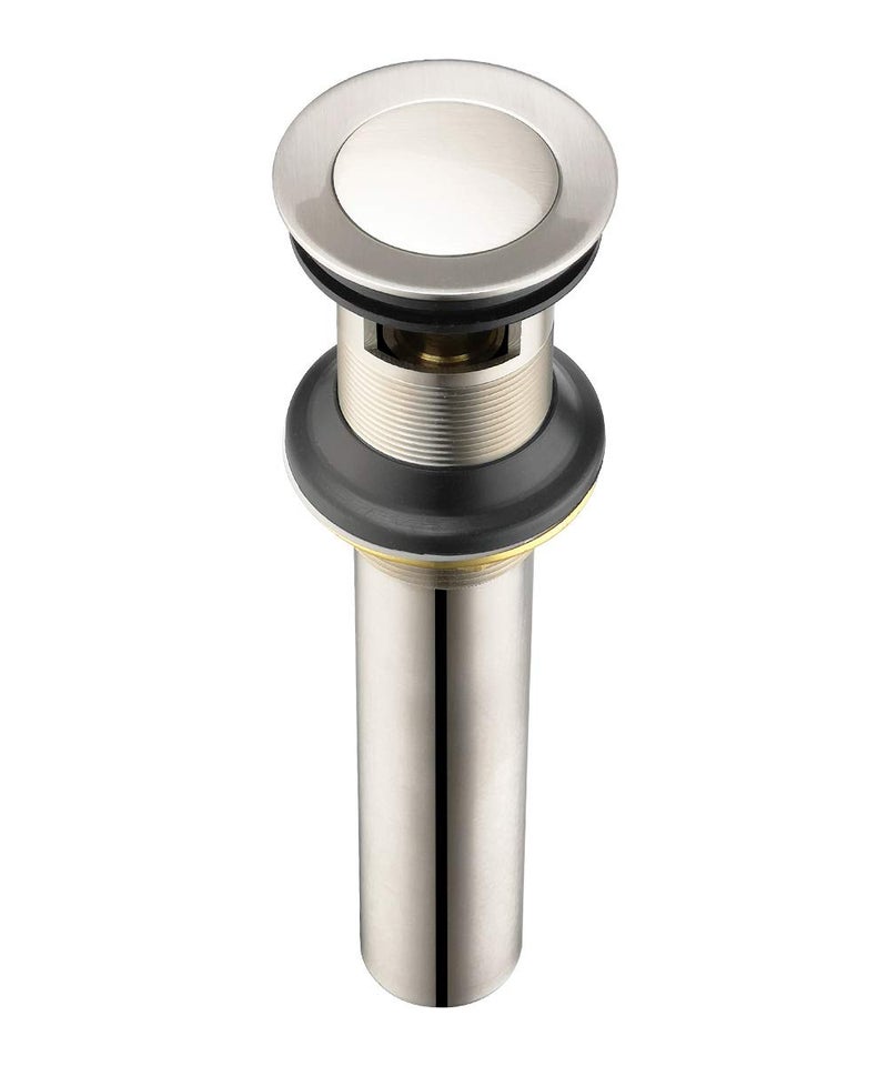 Purelux Bathroom Sink Drain Stopper Faucet Vanity Sink Pop Up Drain Assembly with Overflow, Brushed Nickel Finish - Image 2